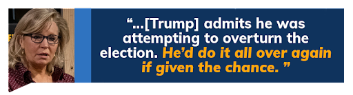 Liz Cheney: '...[Trump] admits he was attempting to overturn the election. He'd do it all over again if given the chance.'